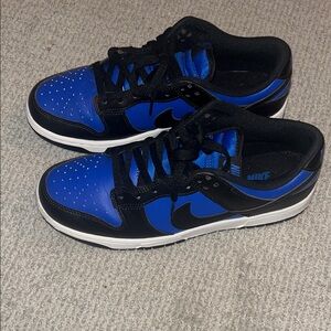 Nike Men's dunk low retro Black and Royal Blue Sneakers